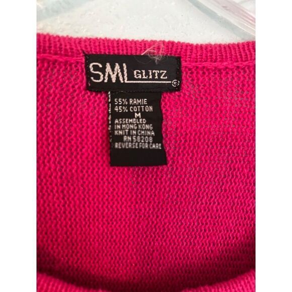 Vintage SML Glitz 90s Pink Sequin Sweater medium - Picture 5 of 5